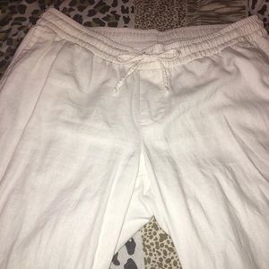 White wide leg pants